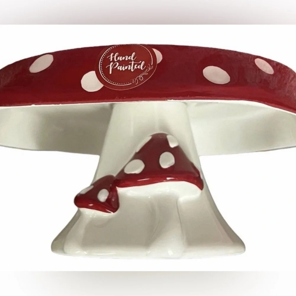 Red and White Mushroom Cake Stand
